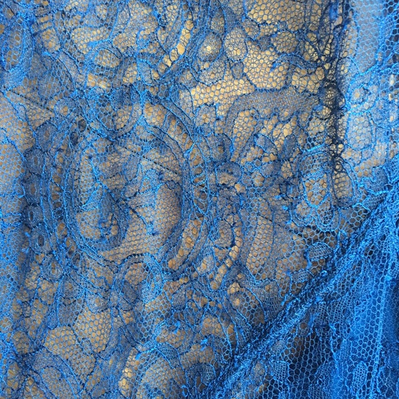 Red Valentino Blue Jersey with Lace Dress - Picture 5 of 6